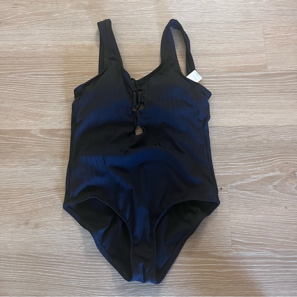 Kona Sol black tie one piece swimsuit - Picture 1 of 1